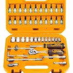 INGCO JUEGO DADOS C/CHICHARRA 1/4" DR - JUEGO 46 PIEZAS. #HKTS14462