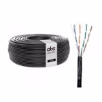 ATC CABLE UTP POR METRO CAT5E 100% COBRE PE 24AWG 0.50MM EXTERIOR NEGRO MENSAJERO