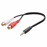 ADAPTADOR PLUG MACHO 3.5MM A 2 RCA HEMBRA 3OCM